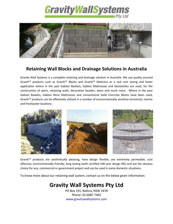 Retaining Wall Blocks and Drainage Solutions in Australia
