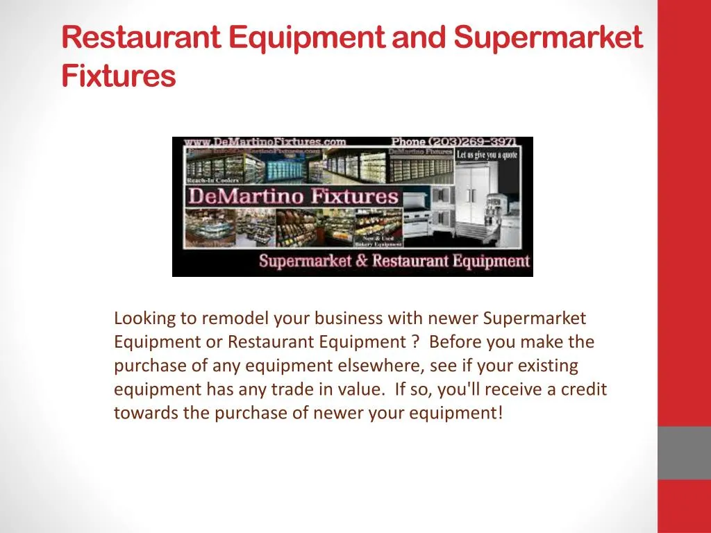 restaurant equipment and supermarket fixtures