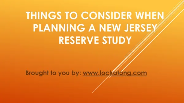 Things To Consider When Planning A New Jersey Reserve Study