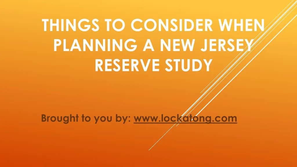 things to consider when planning a new jersey reserve study