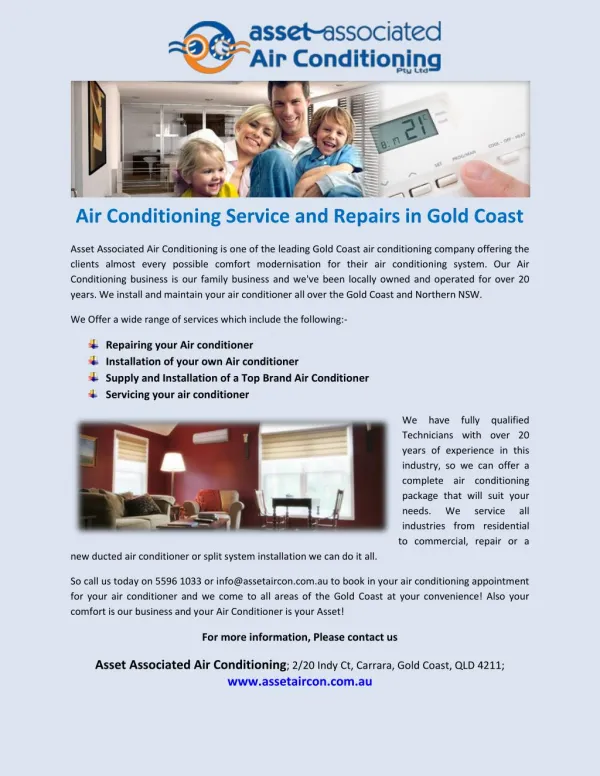 Air Conditioning Service and Repairs in Gold Coast
