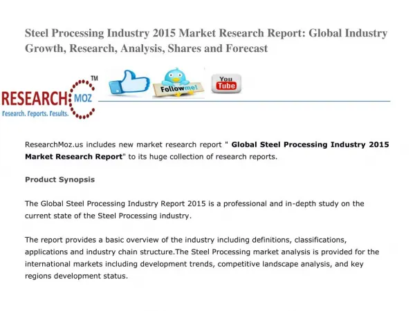 Global Steel Processing Industry 2015 Market Research Report