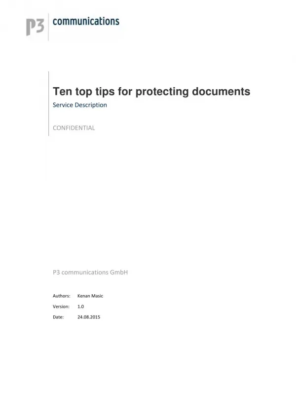 Ten top tips for protecting documents