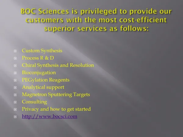 Chemical Custom Services of BOC Sciences