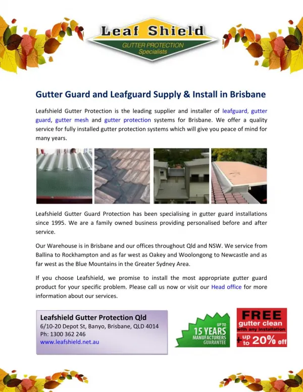 Gutter Guard and Leafguard Supply & Install in Brisbane
