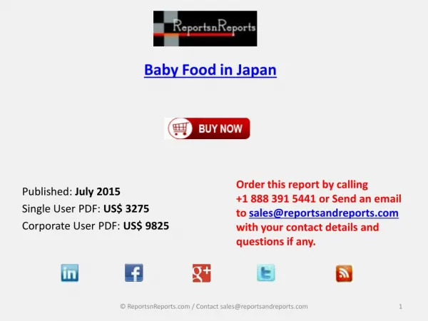 Opportunities in Japan Baby Food Market Analyzed Research Report