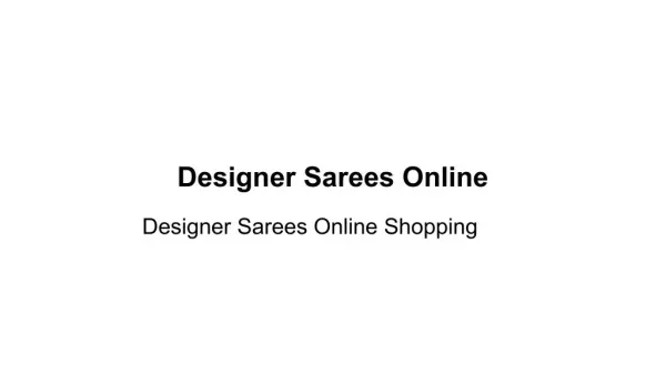 Designer Sarees Online Shopping