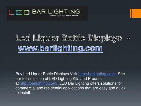 Led Liquor Bottle Displays - www.barlighting.com