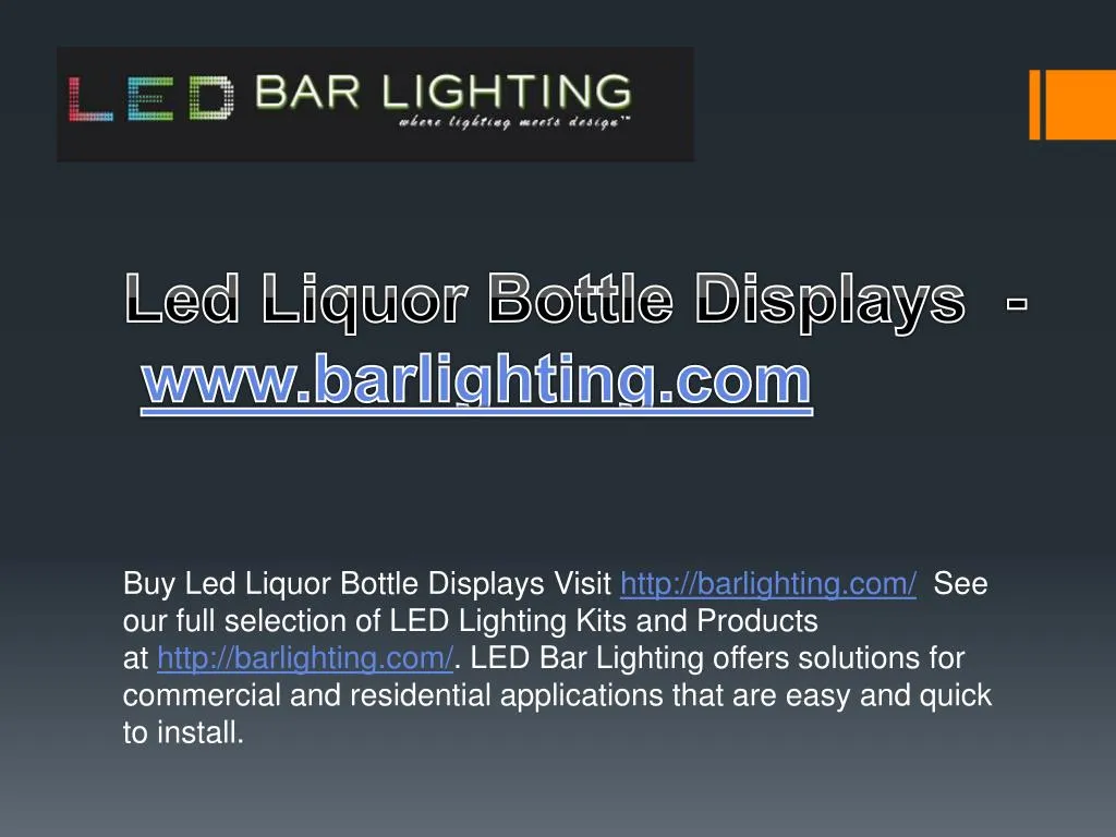 led liquor bottle displays www barlighting com