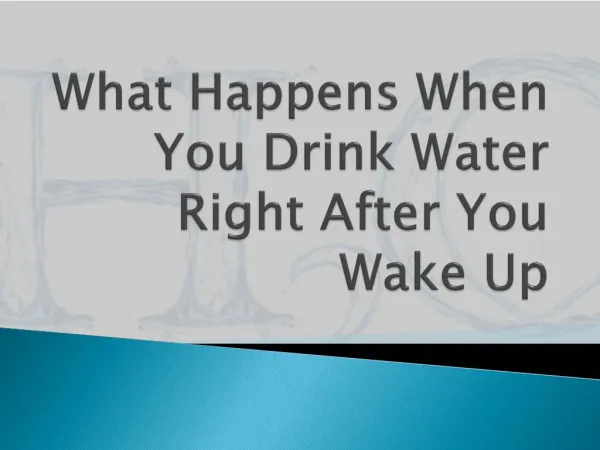 What Happens When You Drink Water On An Empty Stomach