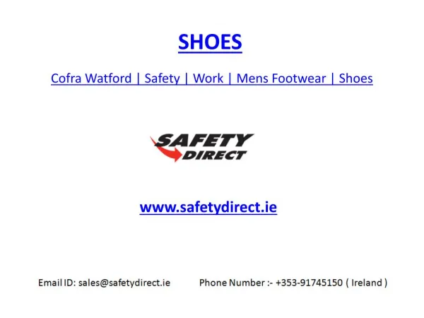 Cofra Watford | Safety | Work | Mens Footwear | Shoes | safetydirect.ie