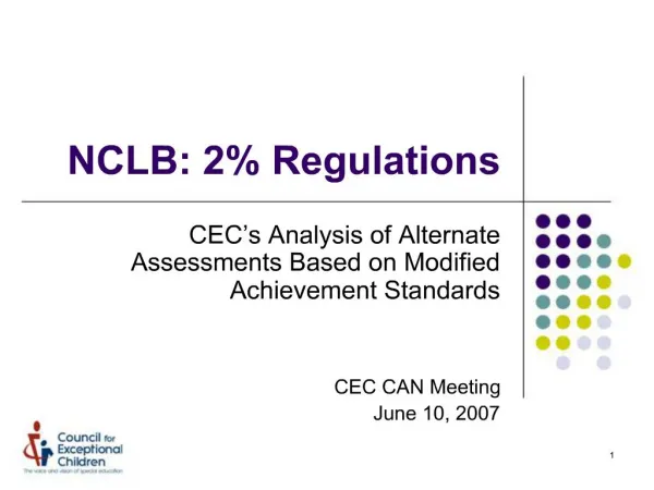 NCLB: 2 Regulations