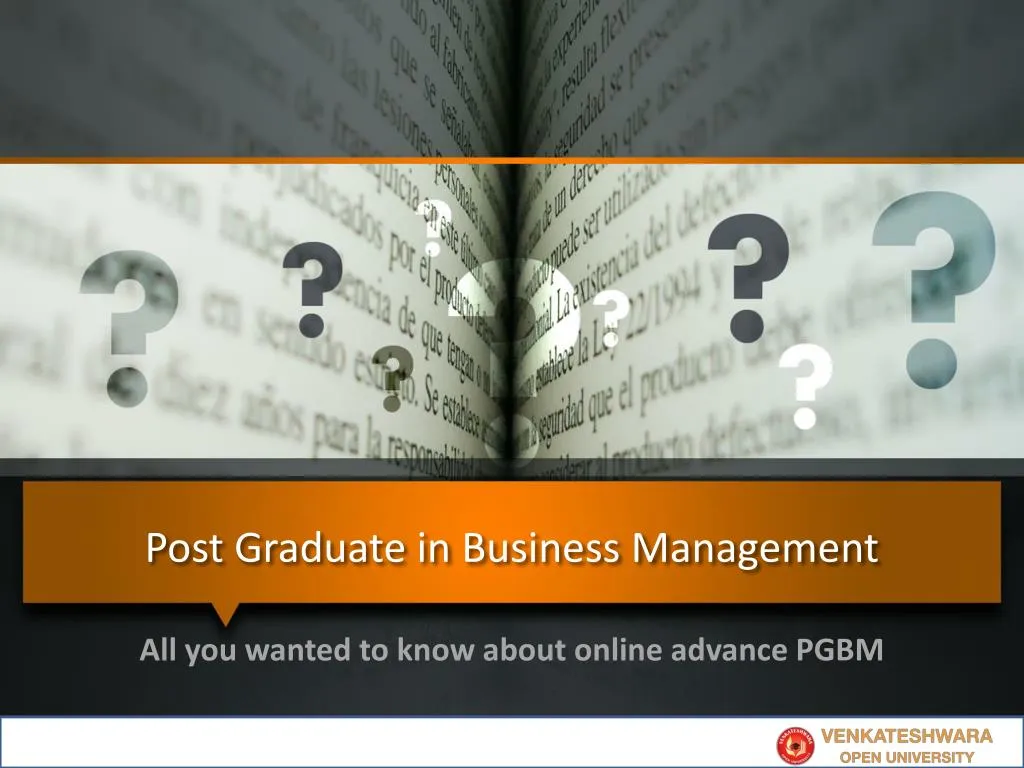 post graduate in business management