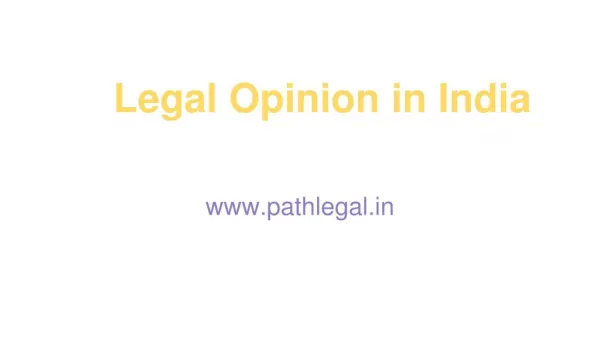 Legal Opinion in India