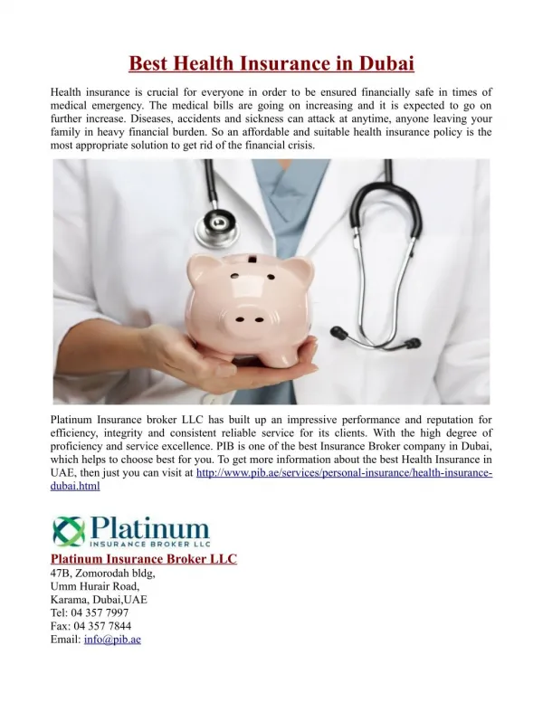 Best Health Insurance in Dubai, UAE