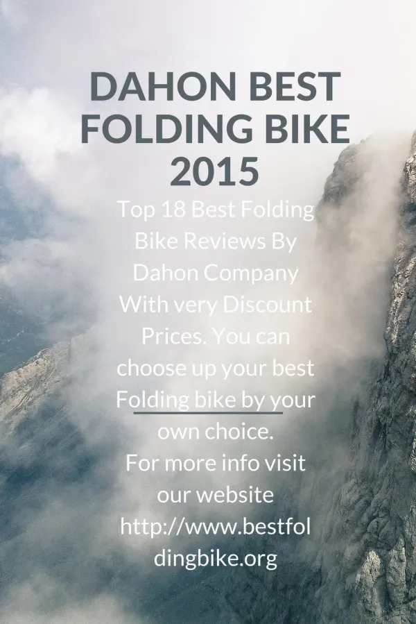 Dahon best folding bike 2015