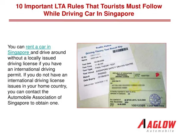 10 Important LTA rules that tourists must follow while driving car in Singapore
