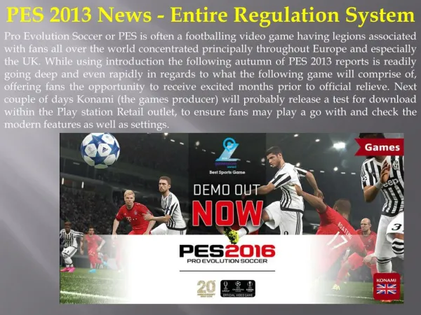 PES 2013 News - Entire Regulation System