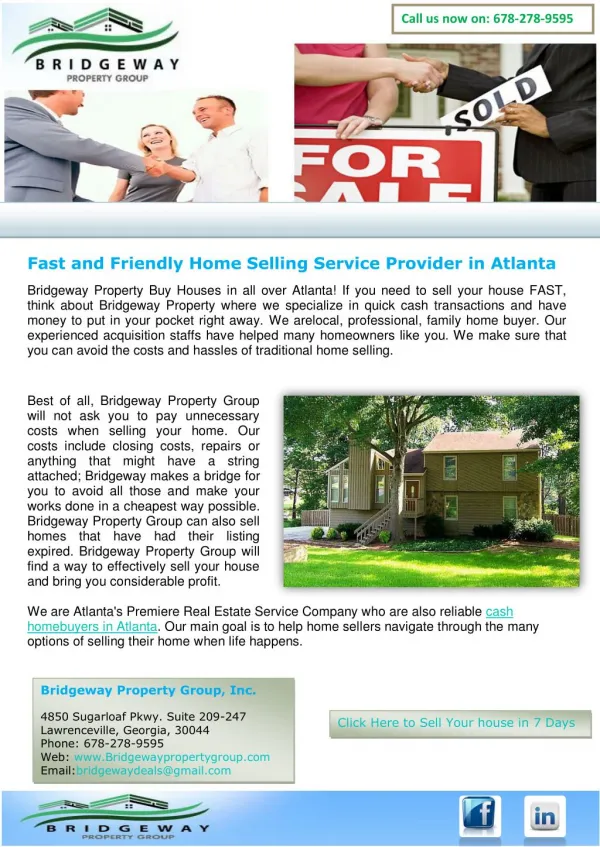 Fast and Friendly Home Selling Service Provider in Atlanta