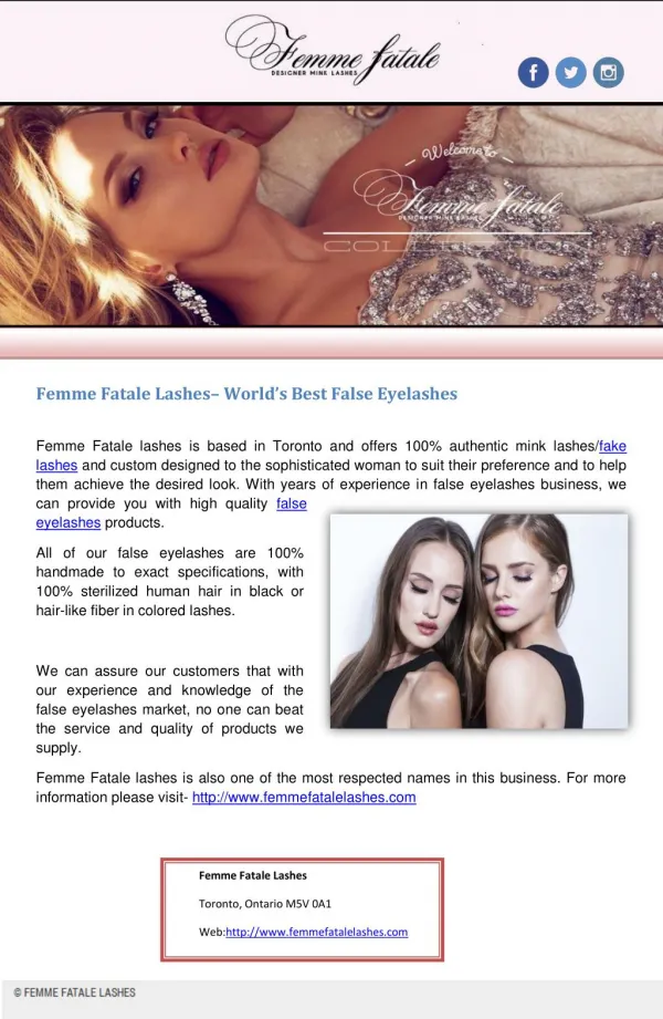 Femme Fatale Lashes– World’s Best False Eyelashes