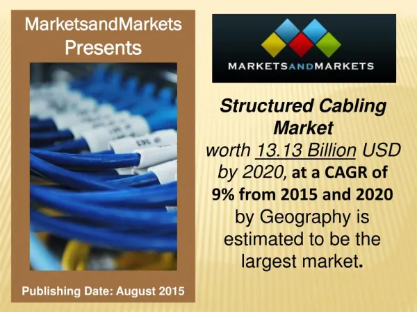 Structured Cabling Market worth $13.13 Billion by 2020