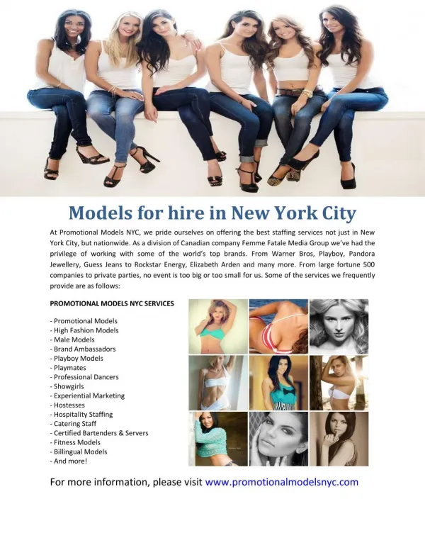 Models for hire in New York City
