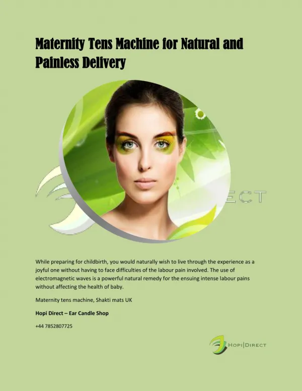 Maternity Tens Machine for Natural and Painless Delivery