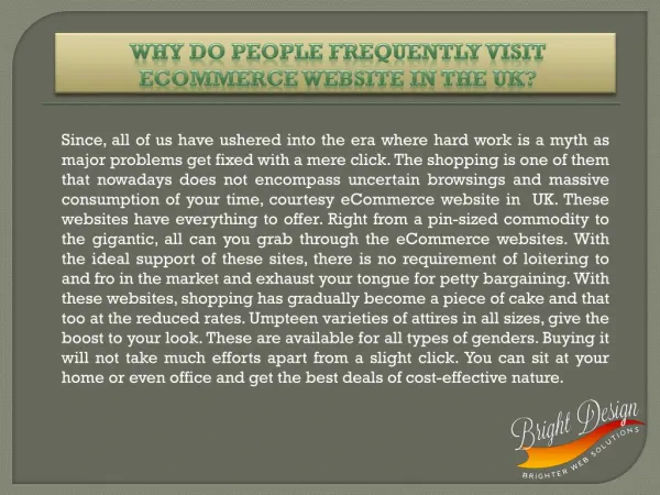 Why do people frequently visit eCommerce website in the UK?