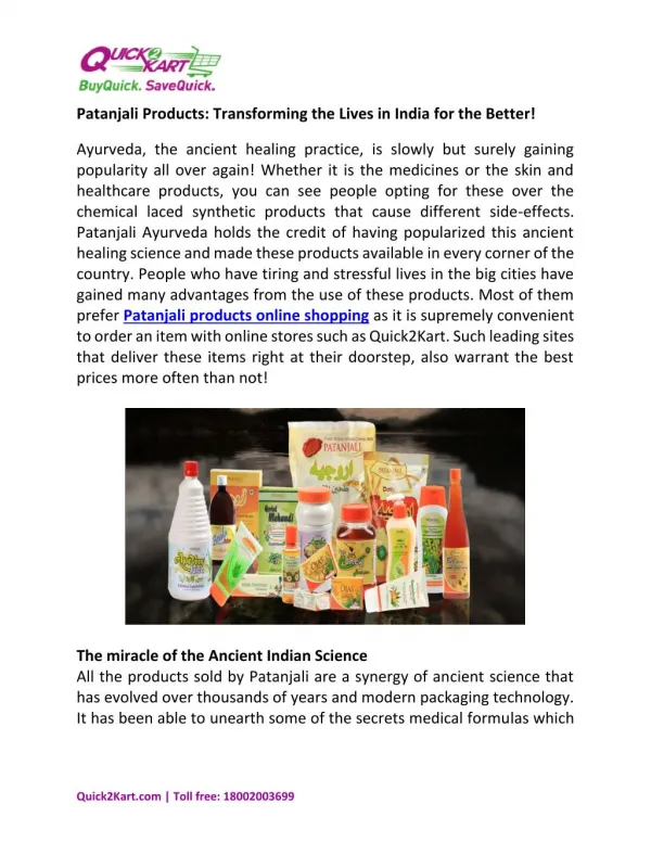 Buy Patanjali products Online