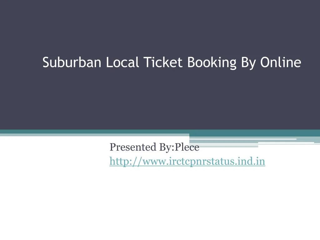 suburban local ticket booking by online
