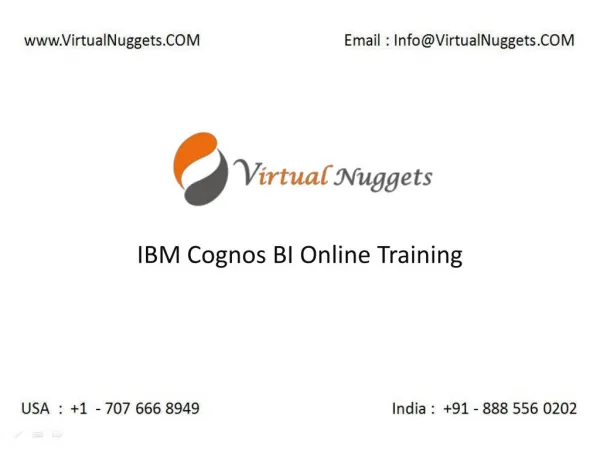 Instructor Led Live IBM Cognos BI Corporate Online Training Services