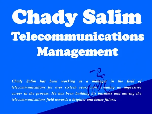 Chady Salim Telecommunications Management