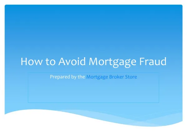 how to avoid mortgage fraud