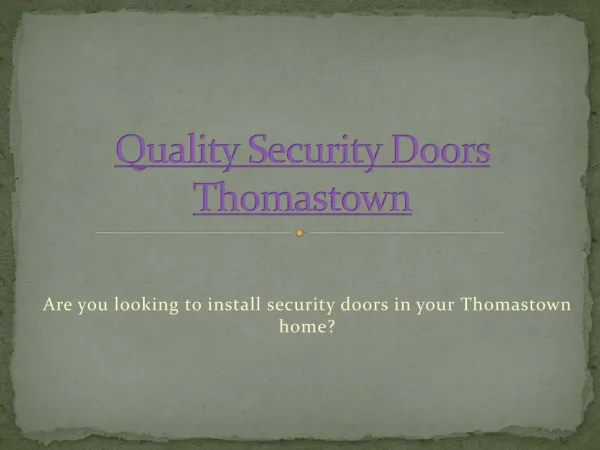 Quality Security Doors Thomastown