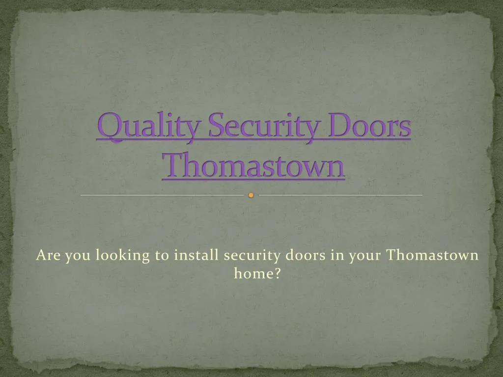 quality security doors thomastown