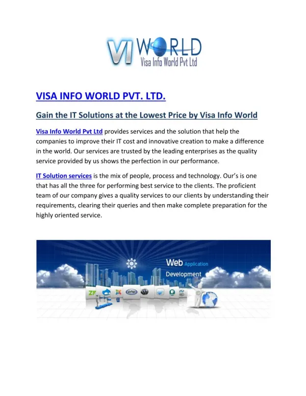 visa info world IT solution india|web development in lowest price india-visainfoworld.com