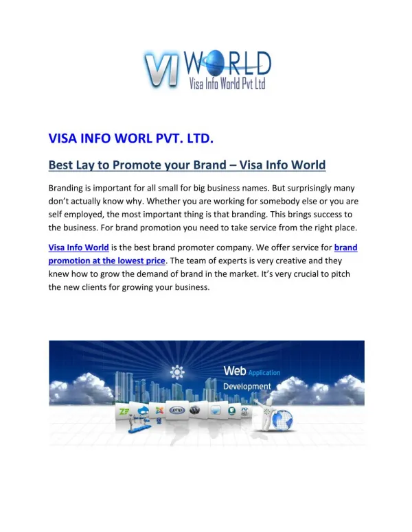 Visa info world Pvt Ltd|mobile development service in lowest price in india-visainfoworld.com