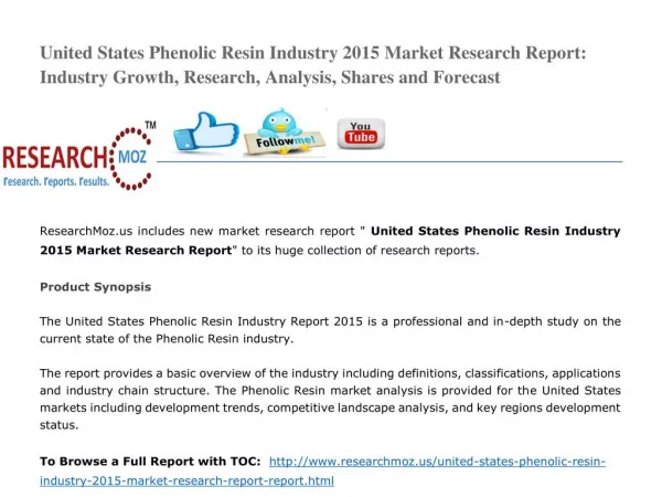 United States Phenolic Resin Industry 2015 Market Research Report