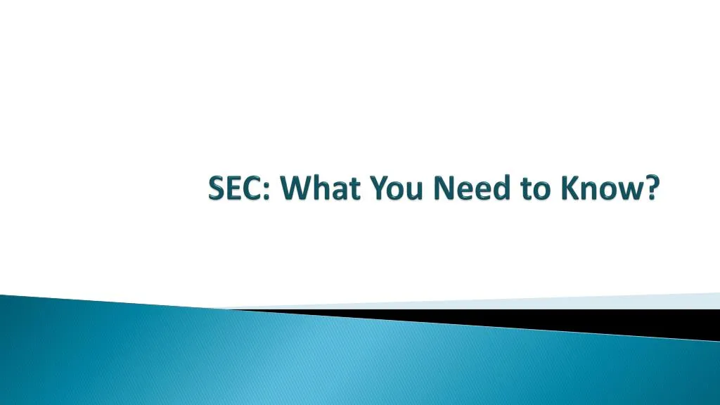 sec what you need to know