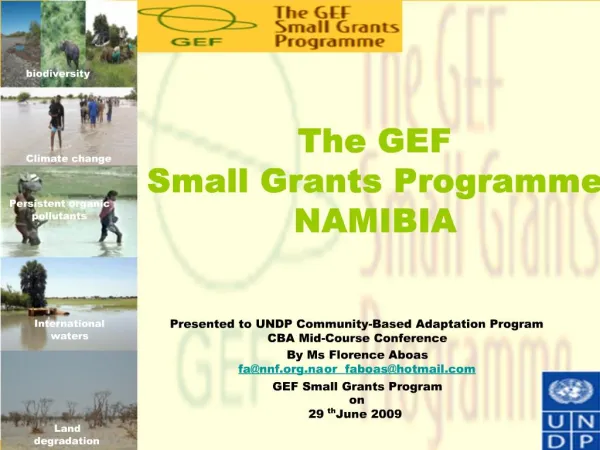 The GEF Small Grants Programme NAMIBIA