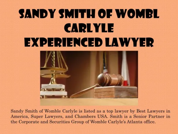 Sandy Smith of Womble Carlyle - Experienced Lawyer