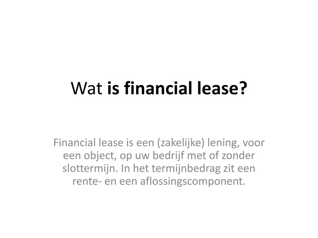 wat is financial lease