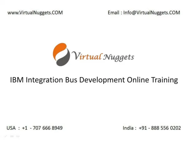 IBM Integration Bus Development Online Training by VirtualNuggets