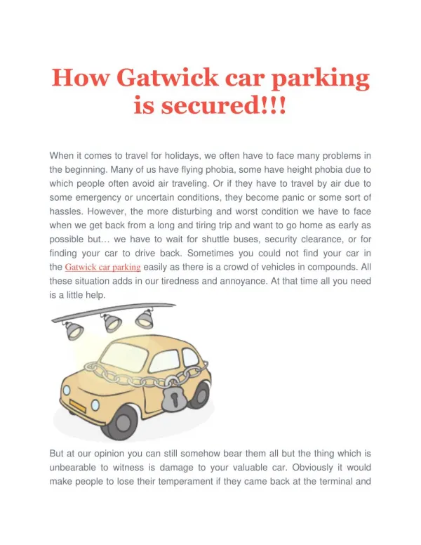 How Gatwick car parking is secured!!!