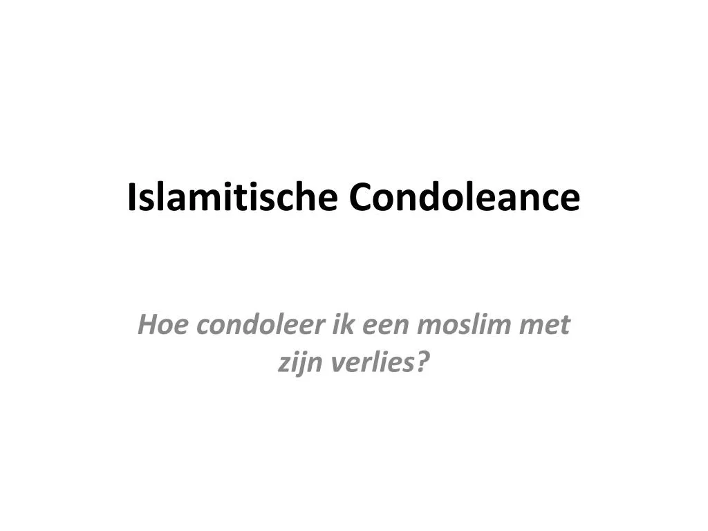 islamitische condoleance