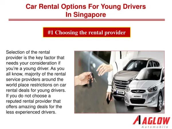 Car Rental options for Young Drivers in Singapore