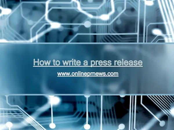 How To Write A Press Release