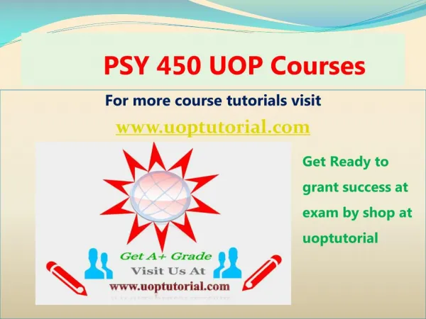 PSY 450 UOP Tutorial Course/ Uoptutorial