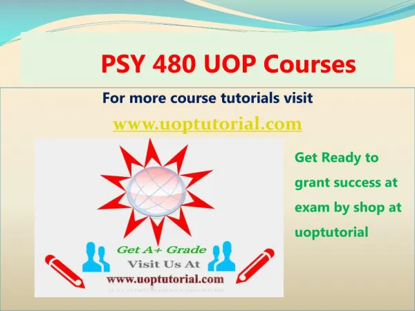 PSY 480 UOP Tutorial Course/ Uoptutorial