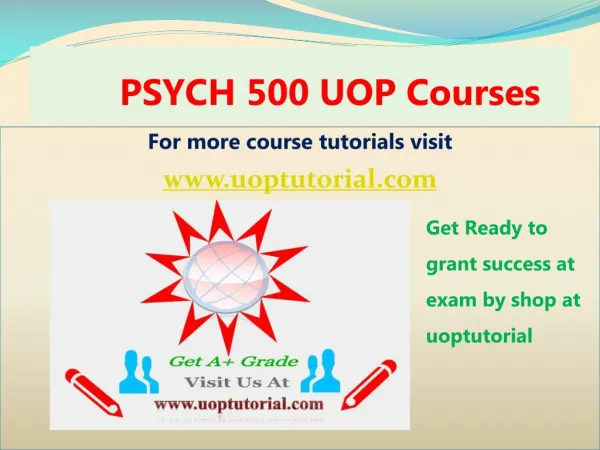 PSYCH 500 UOP Tutorial Course/ Uoptutorial